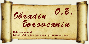 Obradin Borovčanin vizit kartica